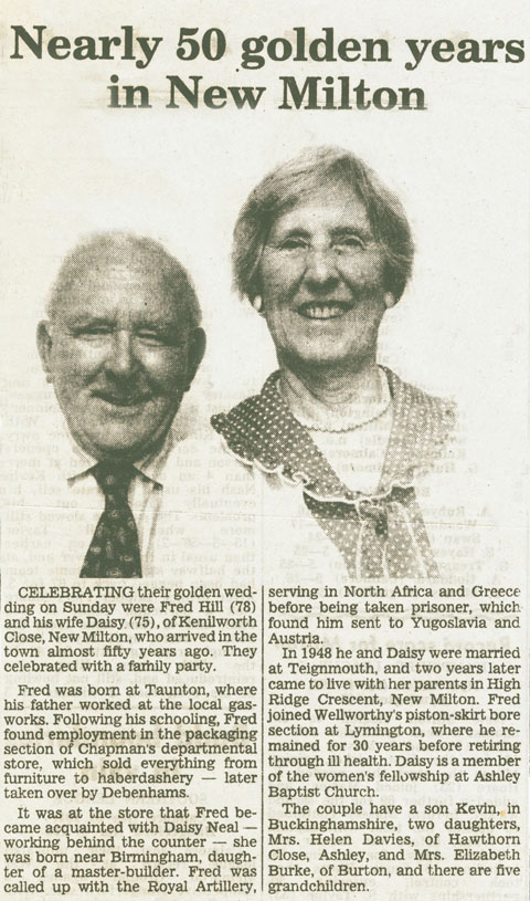 Fred and Daisy's 50th Wedding Anniversary Announcement